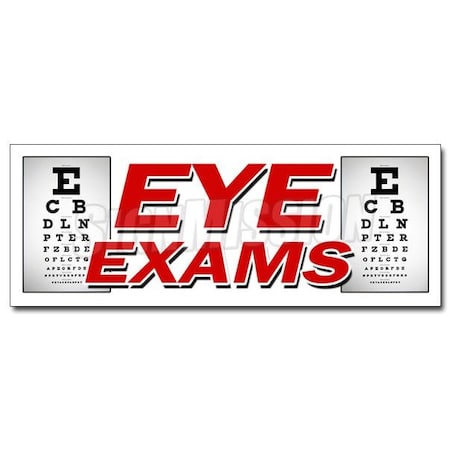 EYE EXAMS DECAL Sticker Optometrist Optician Glasses Prescription Lens